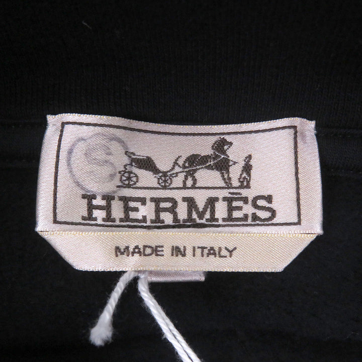 未使用品□HERMES エルメス 2023年製 鎧・デカレ ラムスキンディティール プルオーバーパーカー ダークネイビー M イタリア製 メンズ