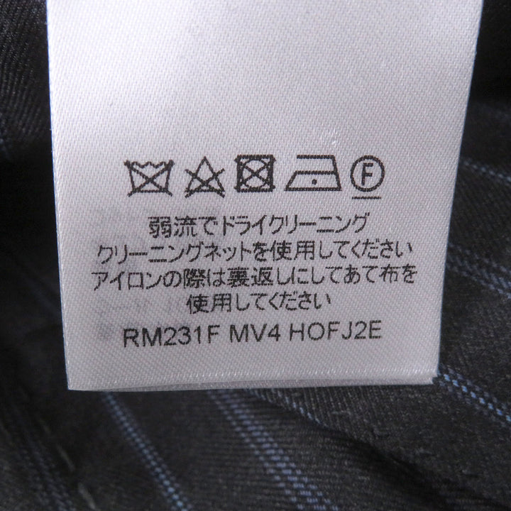 極美品□LOUIS VUITTON ルイヴィトン 2023年製 LVロゴ モノグラム ストライプ柄 ナポリターナジャケット チャコールグレー 46 正規品