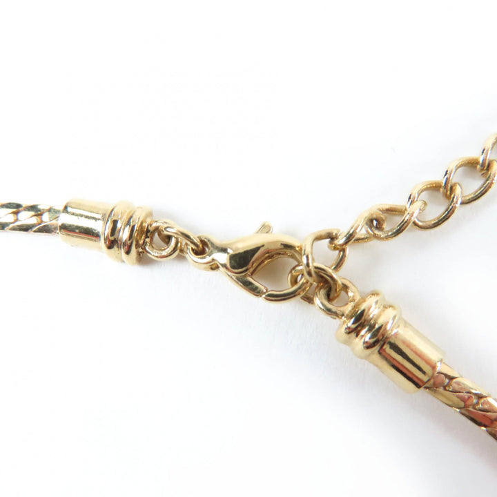 極美品☆Christian Dior クリスチャンディオール ヴィンテージ ラインストーン ネックレス アクセサリー ゴールド ブラック レディース