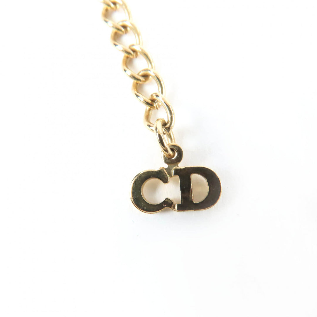 極美品☆Christian Dior クリスチャンディオール ヴィンテージ ラインストーン ネックレス アクセサリー ゴールド ブラック レディース