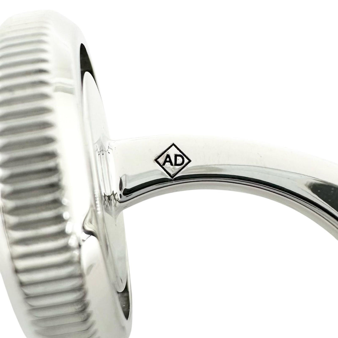 極美品▲Dunhill ダンヒル JNV3258K ブラックアゲート サークルデザイン カフスボタン カフリンクス シルバー ブラック メンズ 箱付き