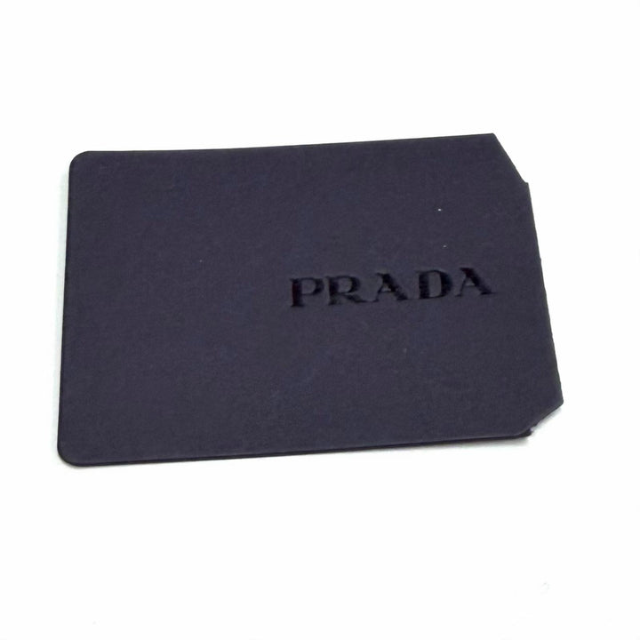 未使用品★PRADA プラダ 1BG561 トライアングルロゴ ストライプ レザー使い キャンバス トートバッグ ブラウン ホワイト 箱・保存袋付き
