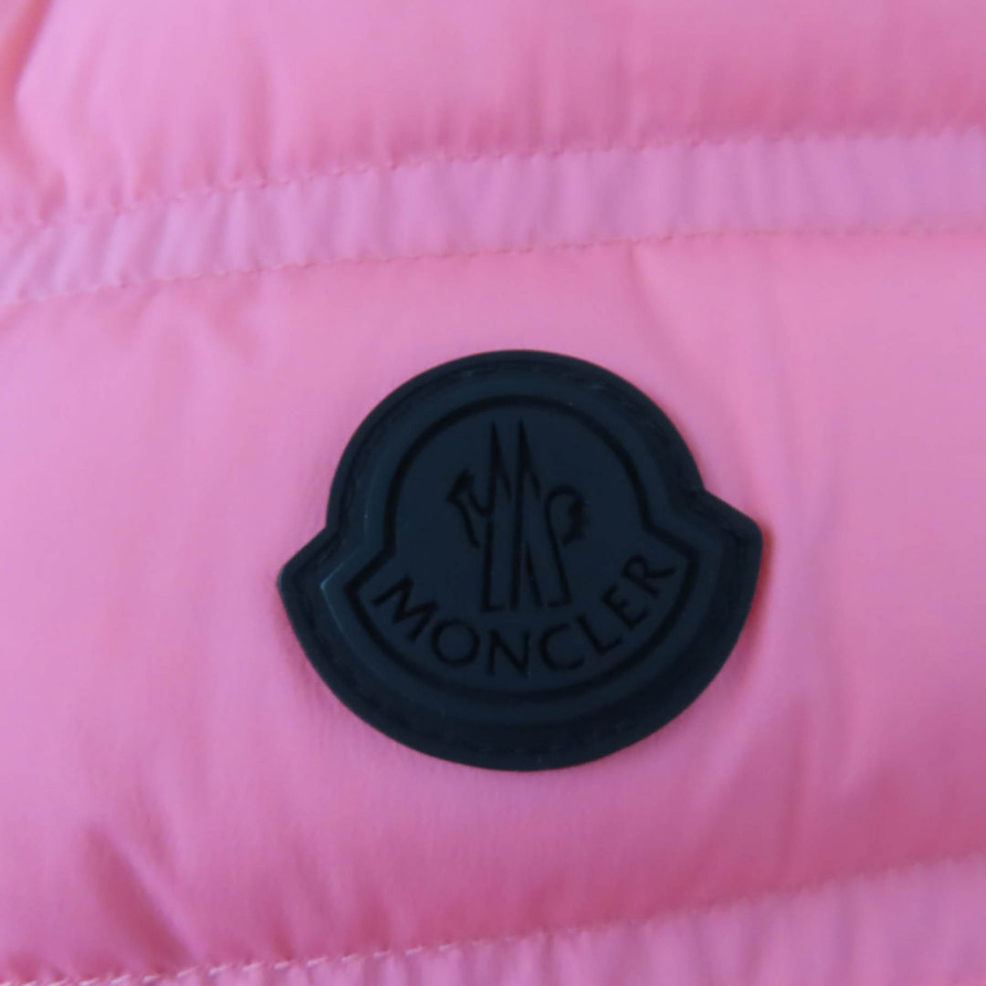未使用品☆MONCLER モンクレール 24SS ALITERSE ロゴワッペン・フード付 ZIP UP ダウンベスト コーラル系 3 正規品 レディース