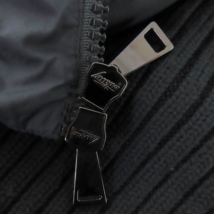 美品☆MONCLER モンクレール 2021年製 CARDIGAN ロゴワッペン付 ウールニット切替 ダウンジャケット ブラック M 正規品 レディース