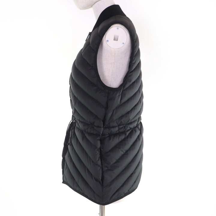 極美品☆HERMES エルメス 23AW 3H0156DA CLOU DE SELLE ロゴワッペン付 ZIP UP リブ切替 ダウンベスト ブラック 38 伊製 レディース