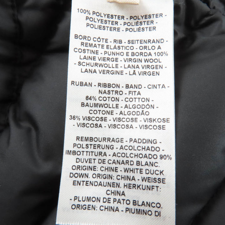 極美品☆HERMES エルメス 23AW 3H0156DA CLOU DE SELLE ロゴワッペン付 ZIP UP リブ切替 ダウンベスト ブラック 38 伊製 レディース