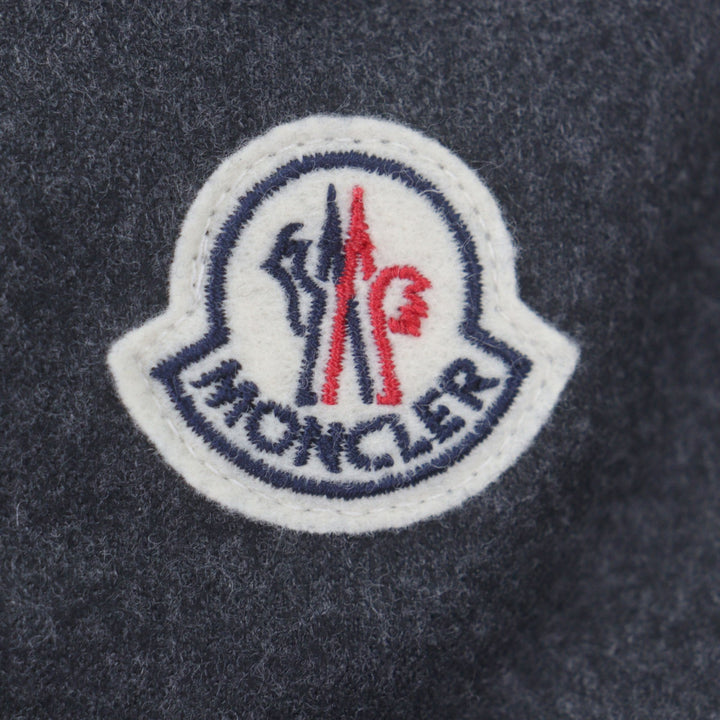 極美品▼MONCLER モンクレール MONTGENEVRE モンジュネーブル ウール100% ロゴワッペン付き フーデッド ダウンジャケット 3 国内正規品