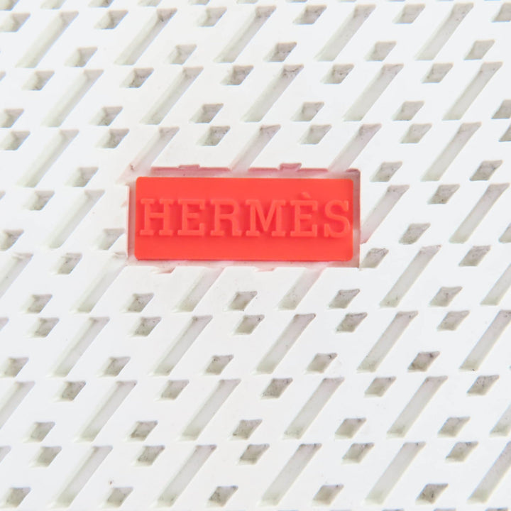 美品★HERMES エルメス デイ シルバー金具 ケリーバックル付 パンチング レースアップ レザー スニーカー ブラウン 37.5 箱・保存袋付き