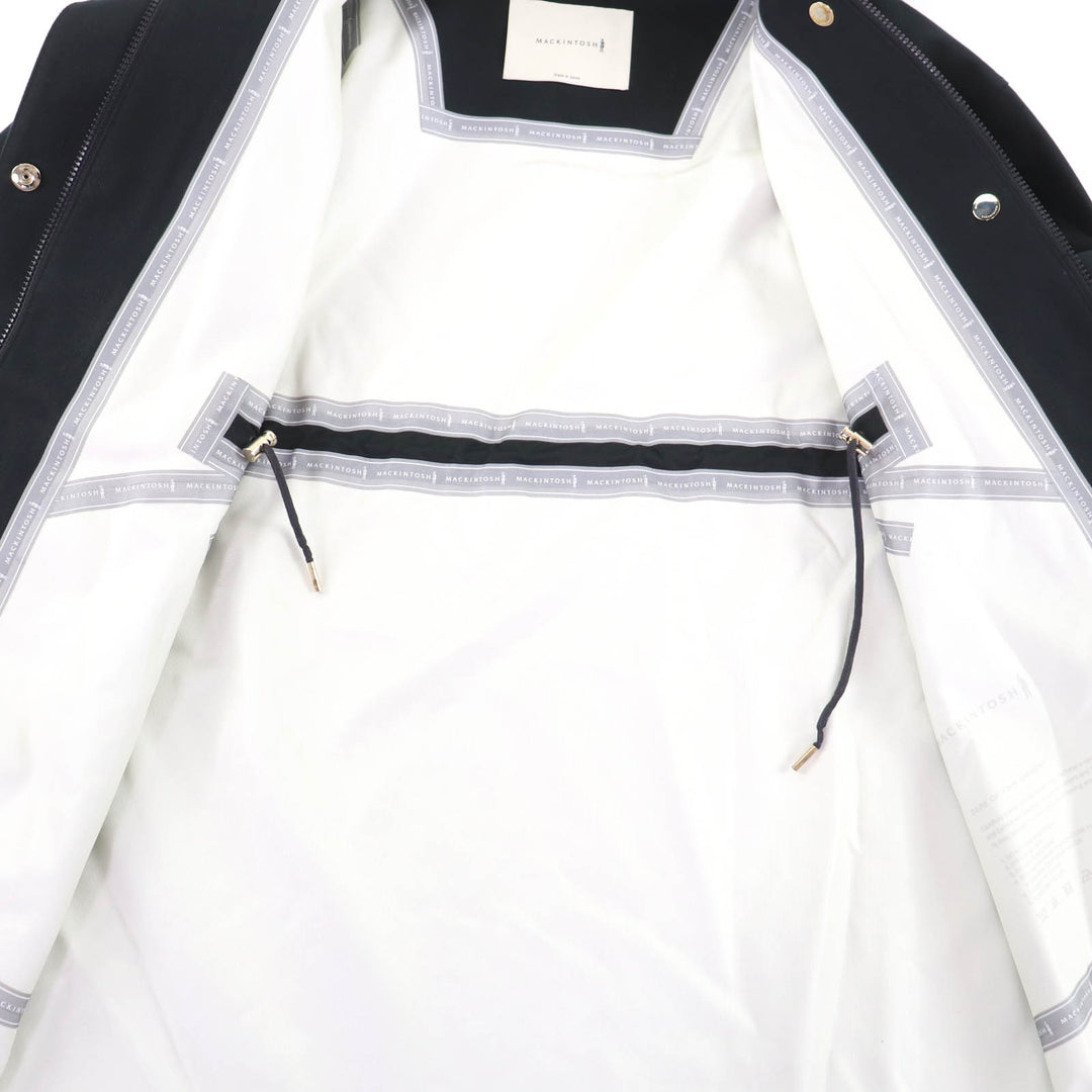美品★Mackintosh マッキントッシュ L222HI1021COTI フェイクファー・フード付 ゴム引き コート ブラック 8 日本製 正規品 レディース