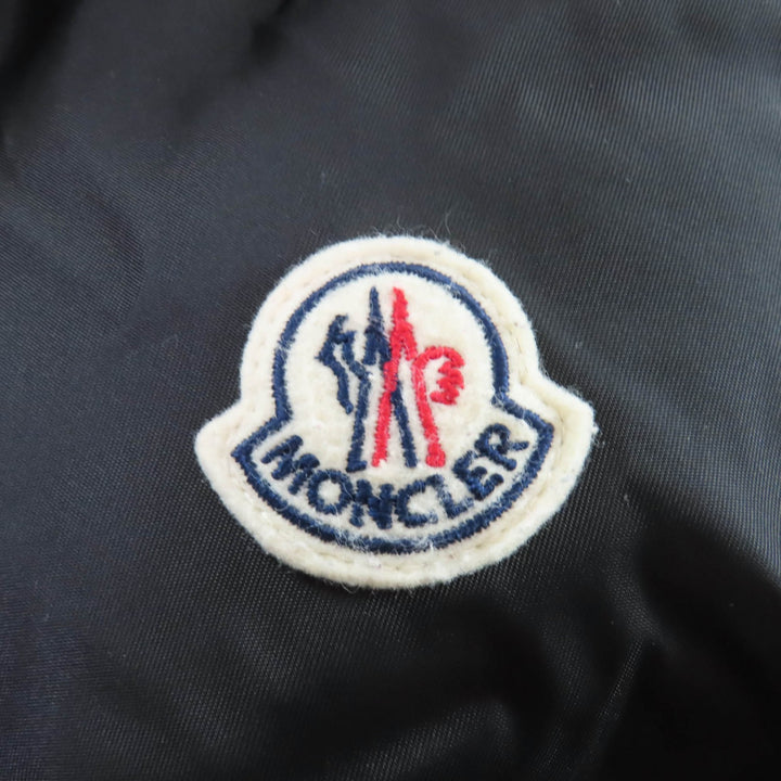 美品★MONCLER モンクレール FATSIALFUR ブルーフロストFOXファー・ロゴワッペン付 ダウンジャケット ブラック 00 国内正規品 レディース