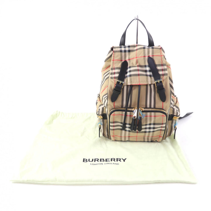 未使用品★BURBERRY バーバリー 8032709 ノバチェック柄 レザー使い リュック・デイパック ベージュ 保存袋付き レディース