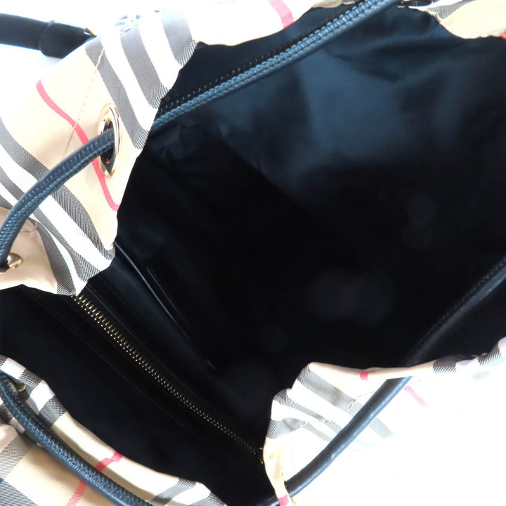 未使用品★BURBERRY バーバリー 8032709 ノバチェック柄 レザー使い リュック・デイパック ベージュ 保存袋付き レディース