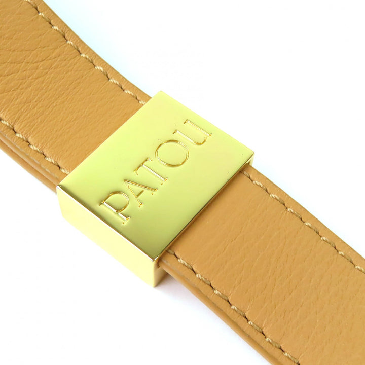 極美品△PATOU パトゥ BA0015004105C Le Patou レザーバッグ 半月型 ショルダーバッグ サンド ベージュ 保存袋付き レディース オススメ