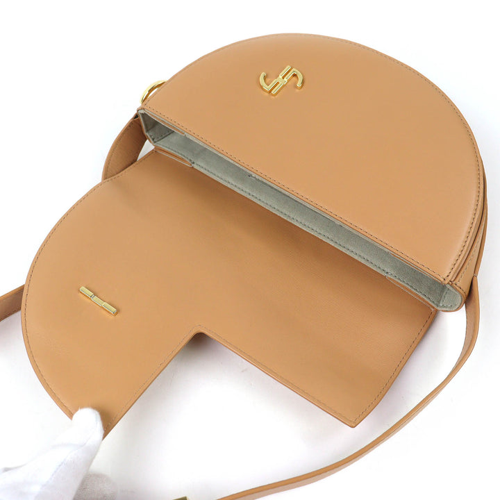 極美品△PATOU パトゥ BA0015004105C Le Patou レザーバッグ 半月型 ショルダーバッグ サンド ベージュ 保存袋付き レディース オススメ