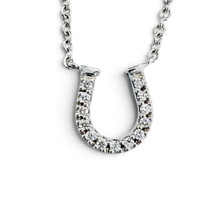 美品△TIFFANY&amp;Co. ティファニー メトロホースシュー ダイヤ ネックレス アクセサリー 750(WG) ホワイトゴールド 重量2.22g 箱付き