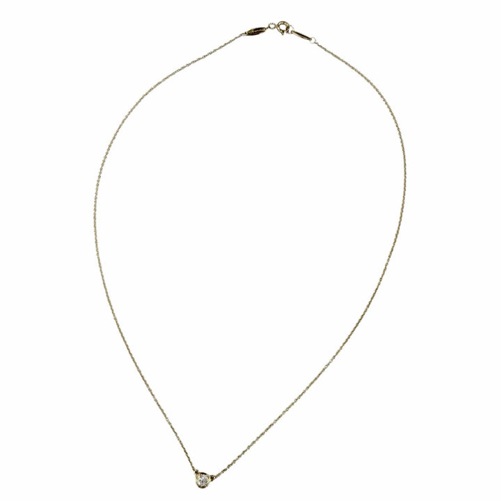美品☆TIFFANY&amp;Co. ティファニー ダイヤモンド バイ ザ ヤードシングル ダイヤモンド ペンダント 750（YG） ダイヤモンド0.17ct 重量2.0g