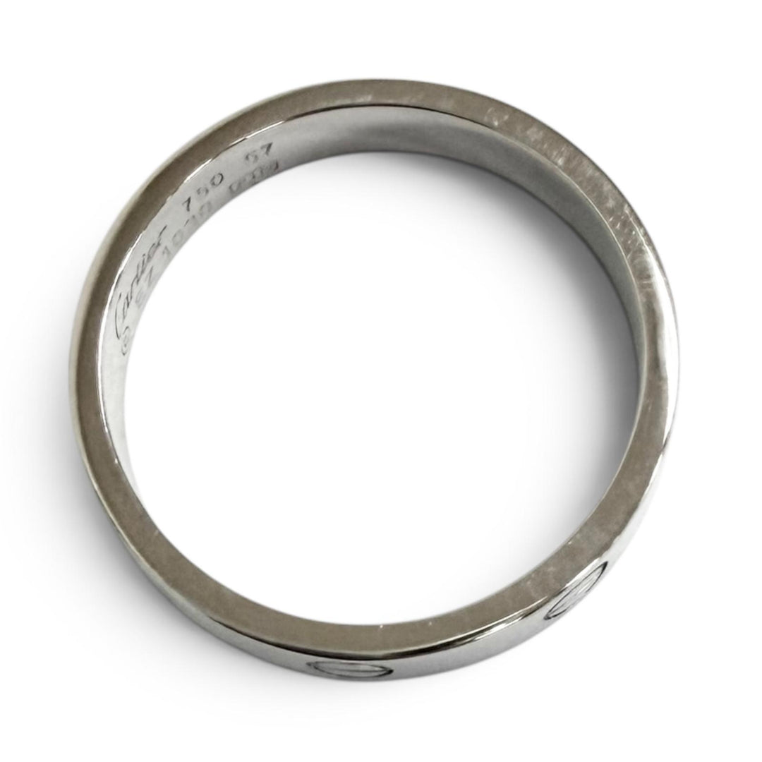 極美品□Cartier カルティエ EZ1030 カルティエ ミニラブ 750 リング 指輪 アクセサリー ホワイトゴールド 57(JP17号) 重量4.96g メンズ