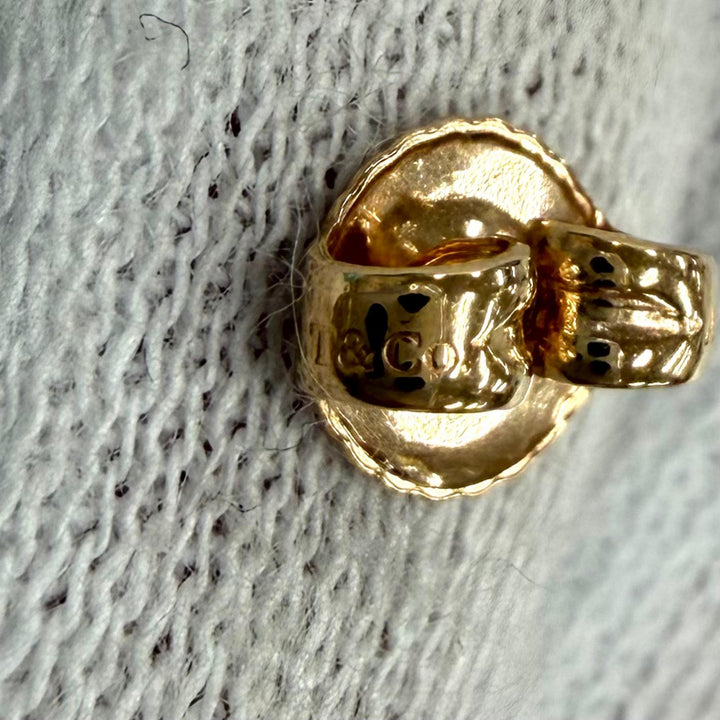 極美品★TIFFANY&amp;Co. ティファニー エルサペレッティ バイザヤード ダイヤ ピアス 750(PG) 総0.10ct（2粒合計) 重量1.21g 箱・袋付