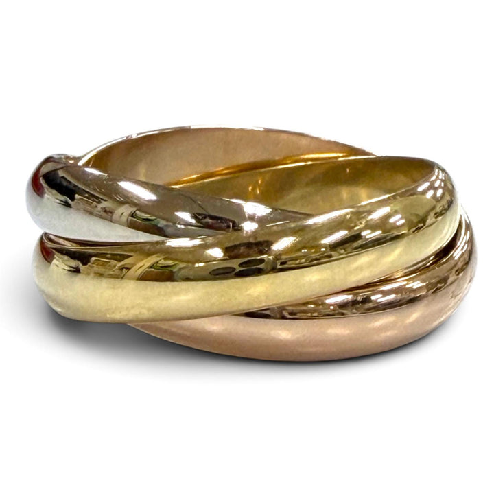 極美品▼Cartier カルティエ トリニティ リング クラシック 750(YG×PG×WG) 指輪 ゴールド 53 JP13号 重量8.01g レディース アクセサリー