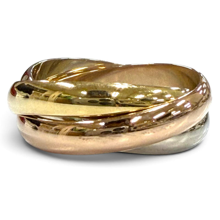 極美品▼Cartier カルティエ トリニティ リング クラシック 750(YG×PG×WG) 指輪 ゴールド 53 JP13号 重量8.01g レディース アクセサリー