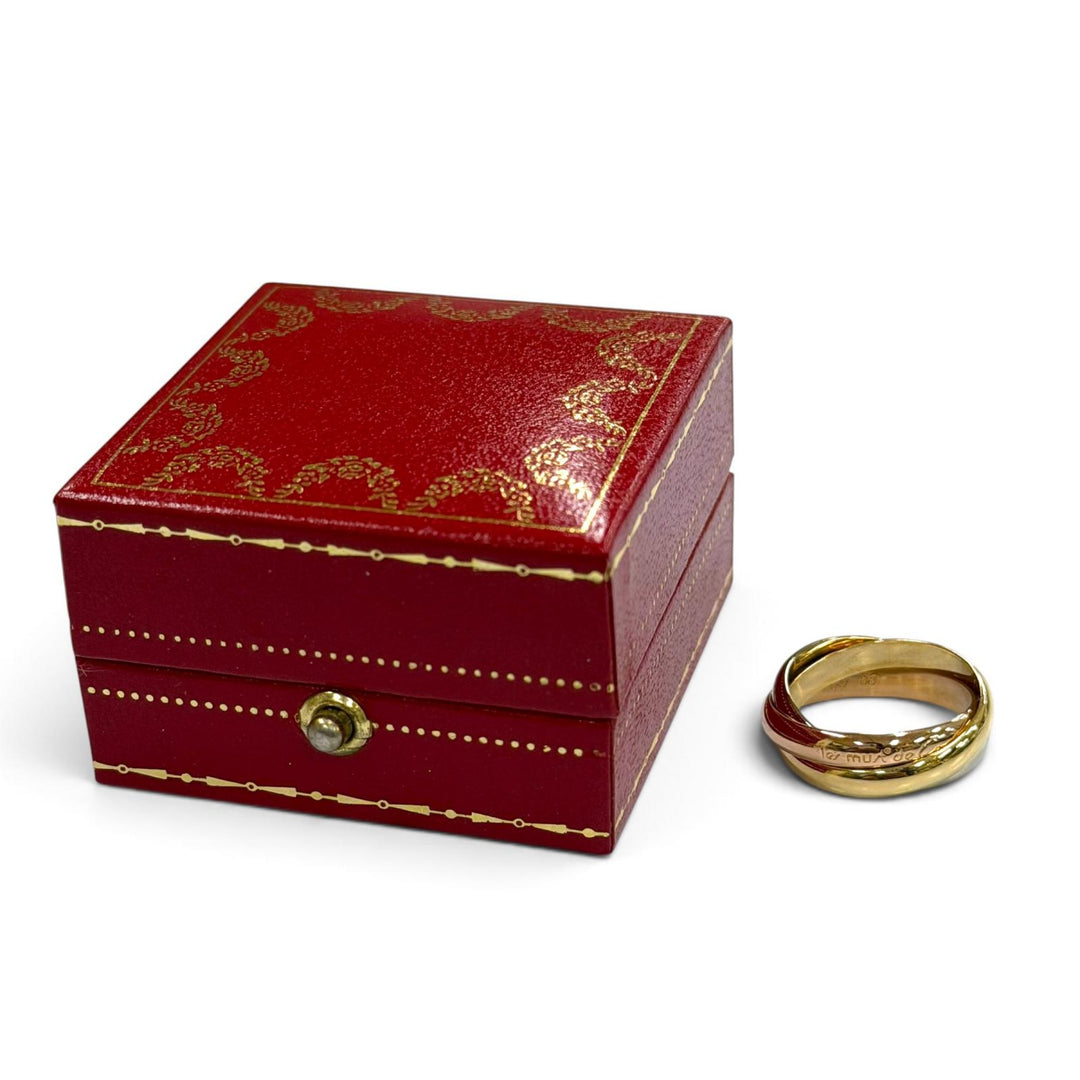 極美品▼Cartier カルティエ トリニティ リング クラシック 750(YG×PG×WG) 指輪 ゴールド 53 JP13号 重量8.01g レディース アクセサリー
