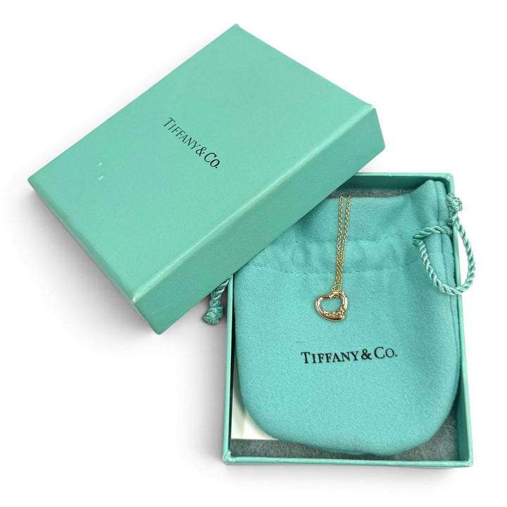極美品★TIFFANY&amp;Co. ティファニー エルサペレッティ オープンハート ペンダント 750(PG) ピンクーゴールド 重量2.88g 箱・保存袋付