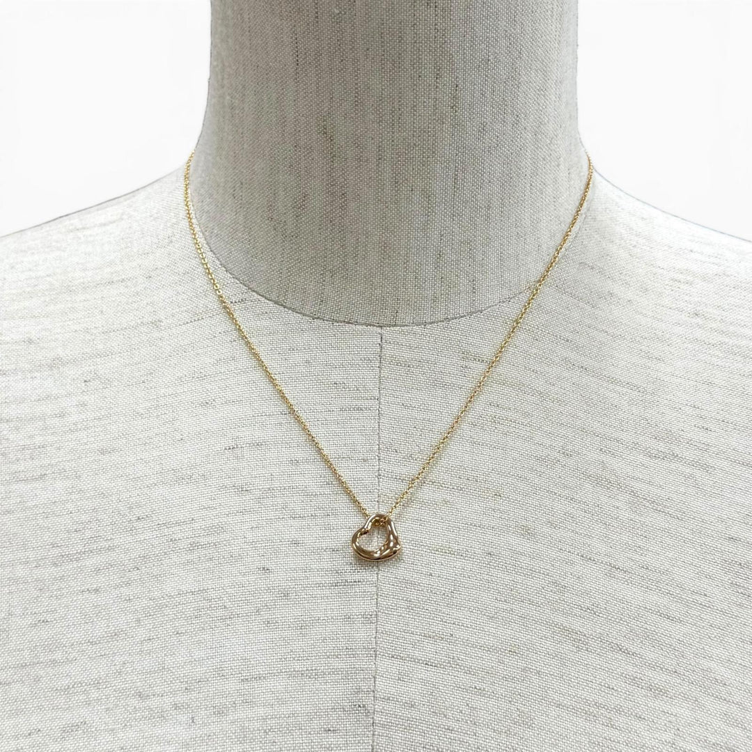 極美品★TIFFANY&amp;Co. ティファニー エルサペレッティ オープンハート ペンダント 750(PG) ピンクーゴールド 重量2.88g 箱・保存袋付