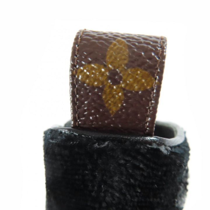極美品☆LOUIS VUITTON ルイヴィトン シルエット・ライン モノグラム ベロア ショートブーツ ブラック 37.5 箱・保袋付 伊製 レディース
