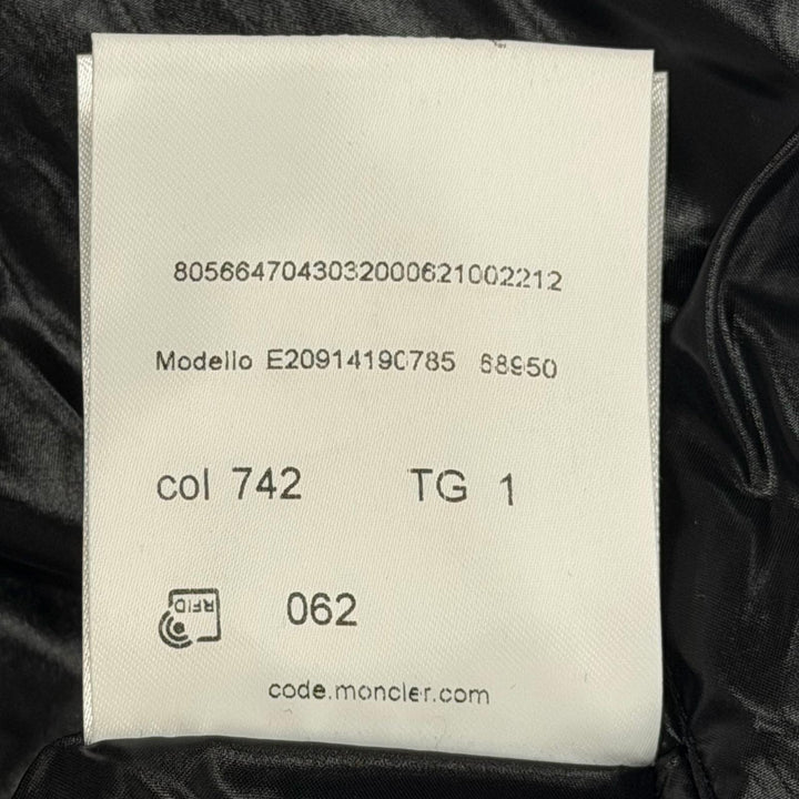 美品▼MONCLER モンクレール GARY ゲイリー ロゴワッペン付 フーデッド ダブルジップアップ ダウンジャケット ネイビー 1 正規品 メンズ