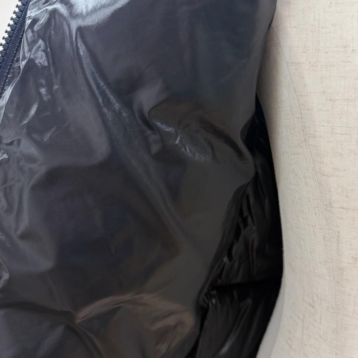 美品▼MONCLER モンクレール GARY ゲイリー ロゴワッペン付 フーデッド ダブルジップアップ ダウンジャケット ネイビー 1 正規品 メンズ