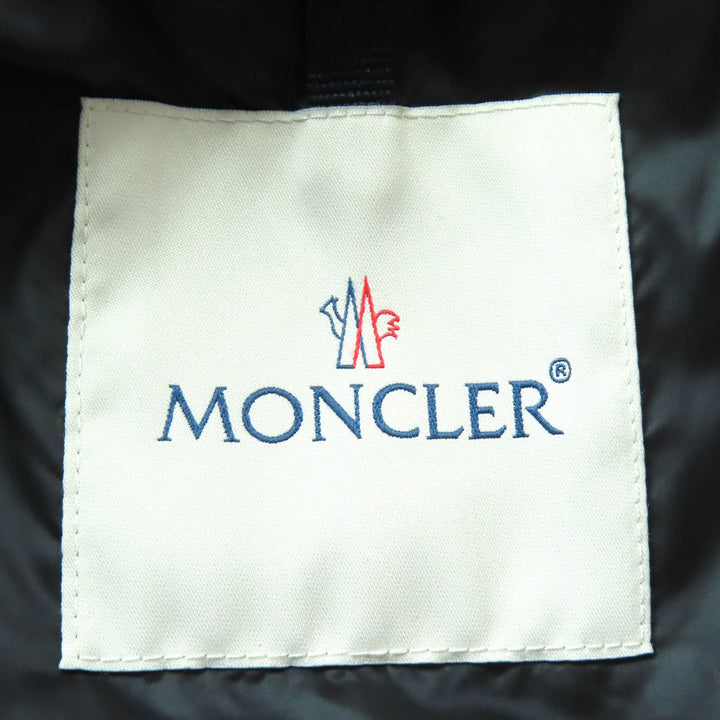 未使用品△MONCLER モンクレール 2022年製 AUCUN ロゴワッペン ツイード切替 スタンドカラー WZIP ダウンジャケット ブラック 3 正規品