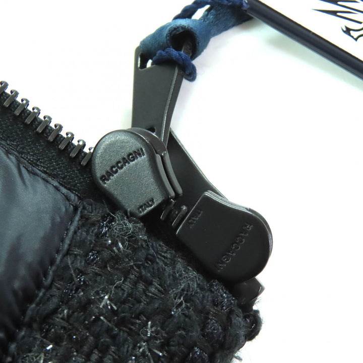 未使用品△MONCLER モンクレール 2022年製 AUCUN ロゴワッペン ツイード切替 スタンドカラー WZIP ダウンジャケット ブラック 3 正規品