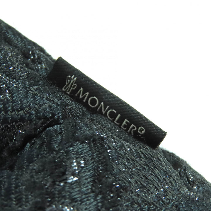 美品△MONCLER モンクレール SARIETTE セリッテ フラワージャガード スタンドカラー ダウンジャケット ブラック 4 レディース