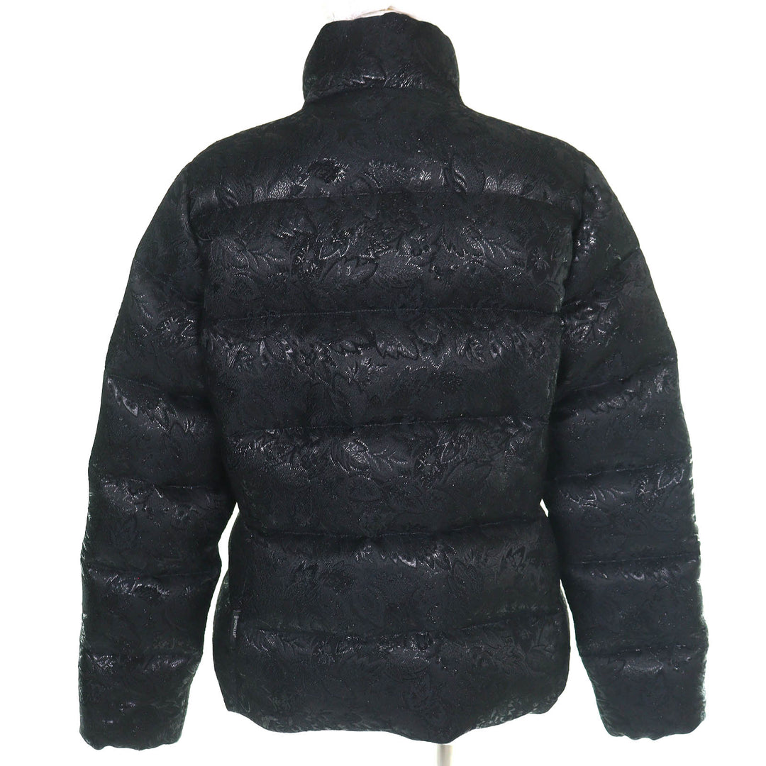 美品△MONCLER モンクレール SARIETTE セリッテ フラワージャガード スタンドカラー ダウンジャケット ブラック 4 レディース