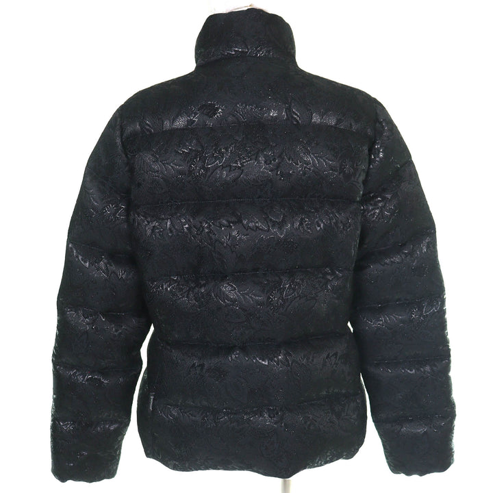 美品△MONCLER モンクレール SARIETTE セリッテ フラワージャガード スタンドカラー ダウンジャケット ブラック 4 レディース