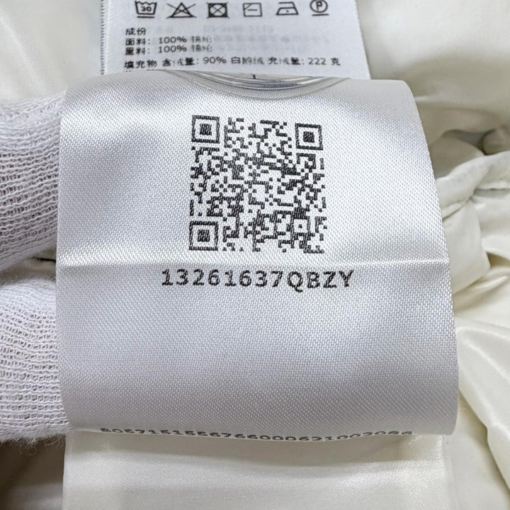 未使用品★MONCLER モンクレール 2022年製 ABBAYE フロントロゴ フード付 ZIP UP ダウンジャケット ブラック 3 正規品 レディース