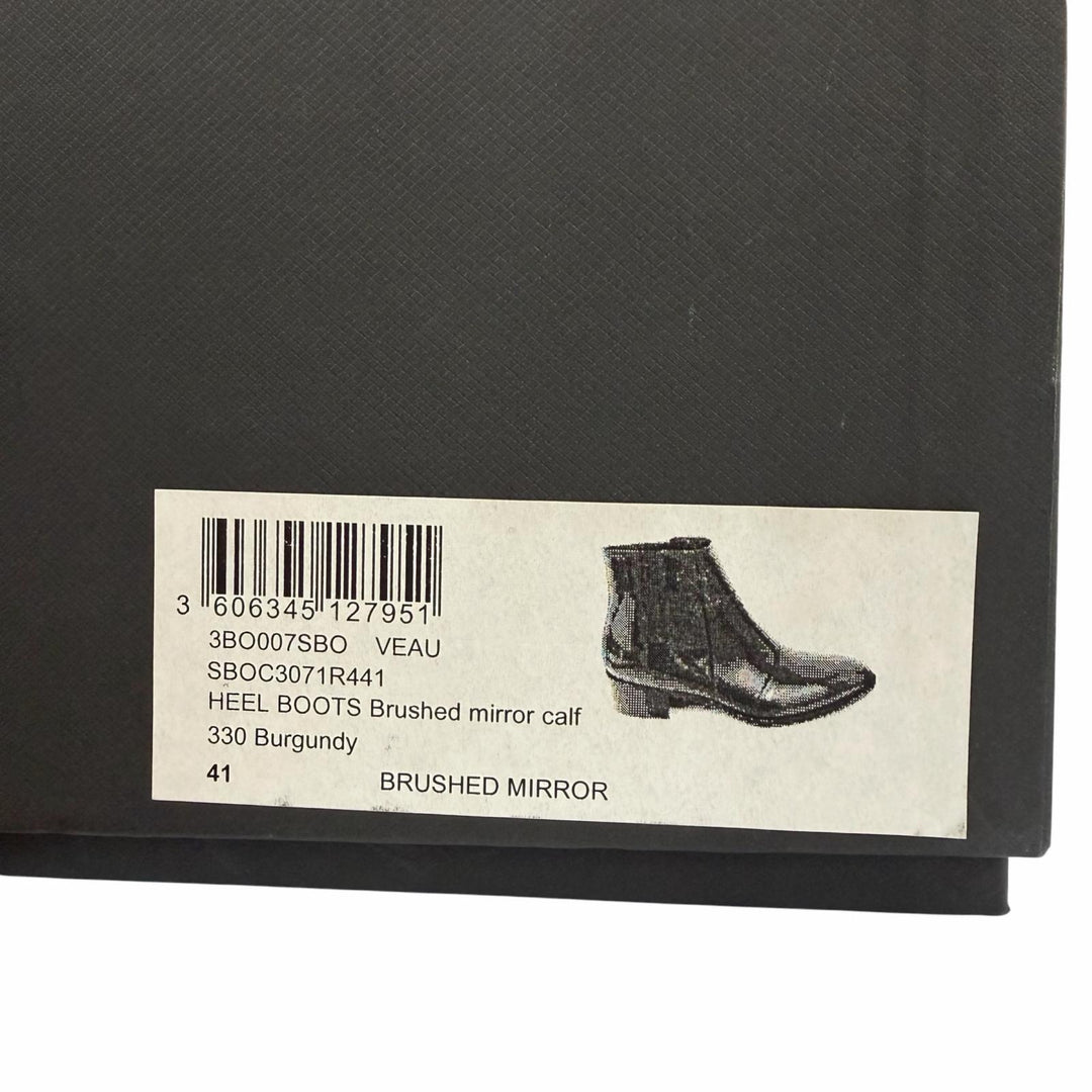 未使用品▼DIOR ディオール オム 09AW HEEL BOOTS パテントレザー クリス期初期 サイドジップ ショートブーツ レッド 41 箱付き メンズ
