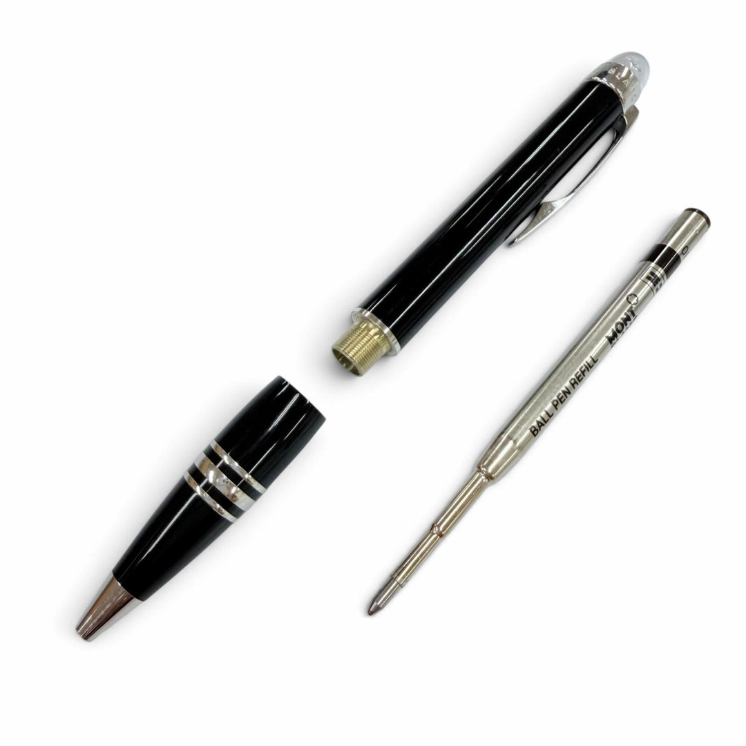 美品☆MONTBLANC モンブラン スターウォーカー 1Pダイヤモンド 100周年記念 ツイスト式 ボールペン ブラック シルバー 筆記確認済み