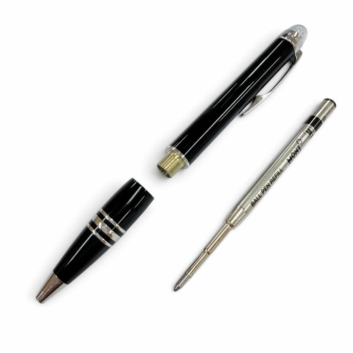 美品☆MONTBLANC モンブラン スターウォーカー 1Pダイヤモンド 100周年記念 ツイスト式 ボールペン ブラック シルバー 筆記確認済み