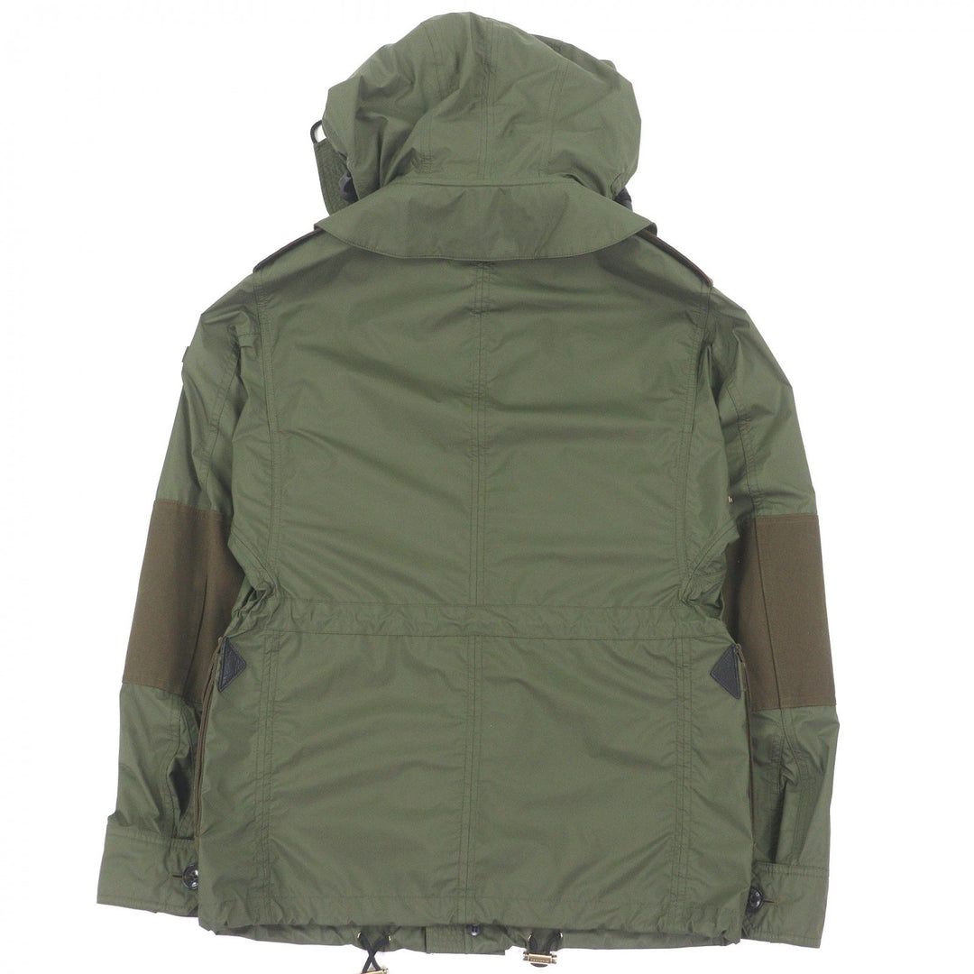 美品□BURBERRY バーバリー ブリット 4015992 リネン混 素材切り替え 裏チェック柄 フィールドジャケット ミリタリーコート S 正規品