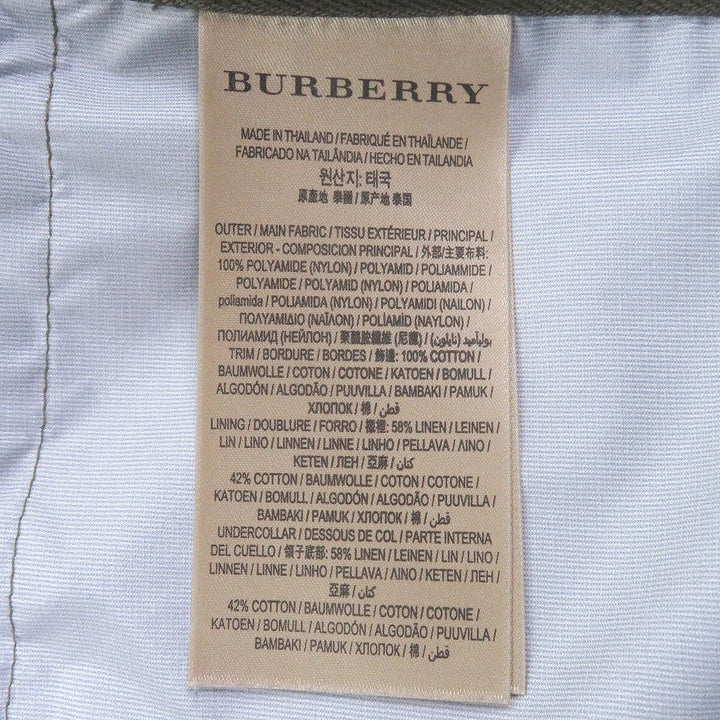 美品□BURBERRY バーバリー ブリット 4015992 リネン混 素材切り替え 裏チェック柄 フィールドジャケット ミリタリーコート S 正規品
