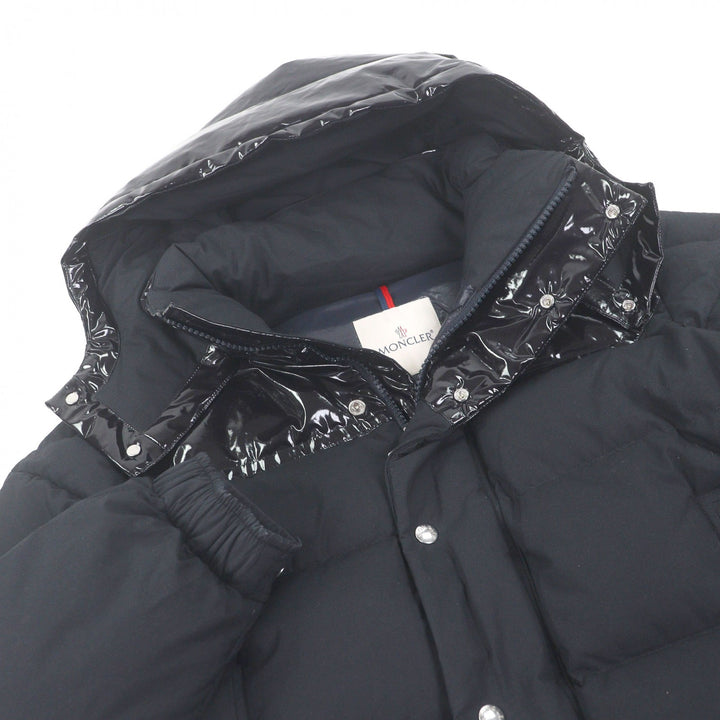 美品□MONCLER モンクレール 2022年製 CHARDON GIUBBOTTO ロゴワッペン 素材切替 ダウンジャケット ダークネイビー 2 正規品 メンズ
