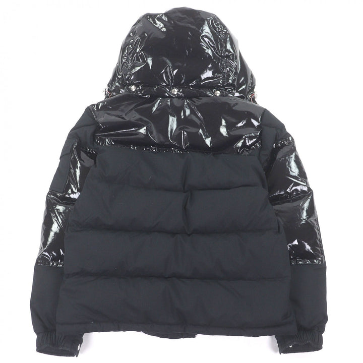 美品□MONCLER モンクレール 2022年製 CHARDON GIUBBOTTO ロゴワッペン 素材切替 ダウンジャケット ダークネイビー 2 正規品 メンズ