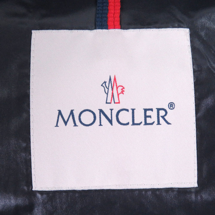 美品□MONCLER モンクレール 2022年製 CHARDON GIUBBOTTO ロゴワッペン 素材切替 ダウンジャケット ダークネイビー 2 正規品 メンズ
