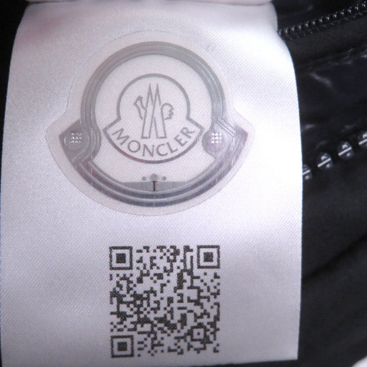 美品□MONCLER モンクレール 2022年製 CHARDON GIUBBOTTO ロゴワッペン 素材切替 ダウンジャケット ダークネイビー 2 正規品 メンズ
