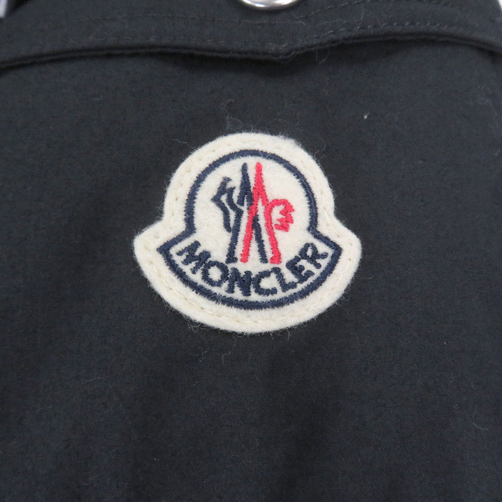 美品□MONCLER モンクレール 2022年製 CHARDON GIUBBOTTO ロゴワッペン 素材切替 ダウンジャケット ダークネイビー 2 正規品 メンズ