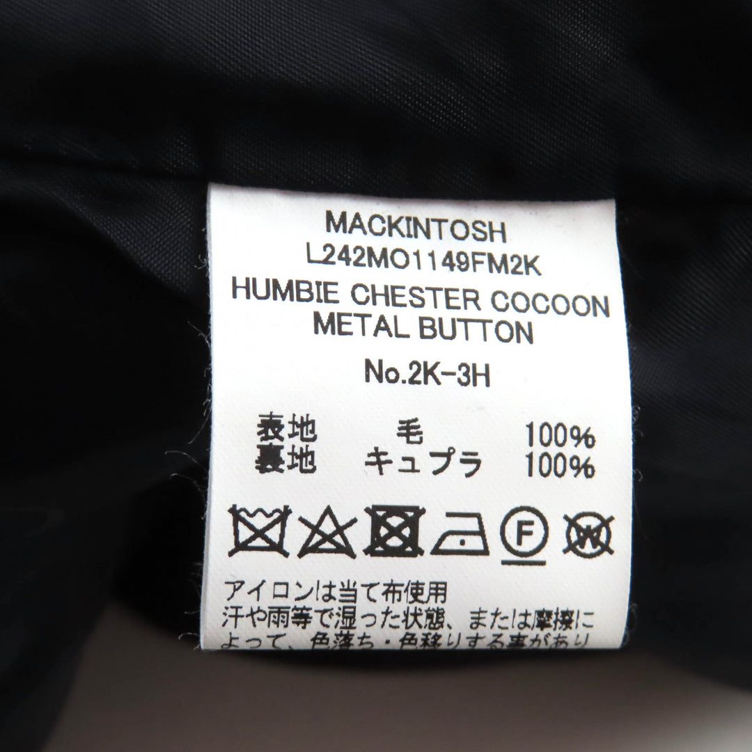 未使用品★マッキントッシュ 24AW L242MO1149FM2K HUMBIE CHESTER COCOON ウール100％ ロゴボタン チェスターコート 4 ハンガー付 正規品