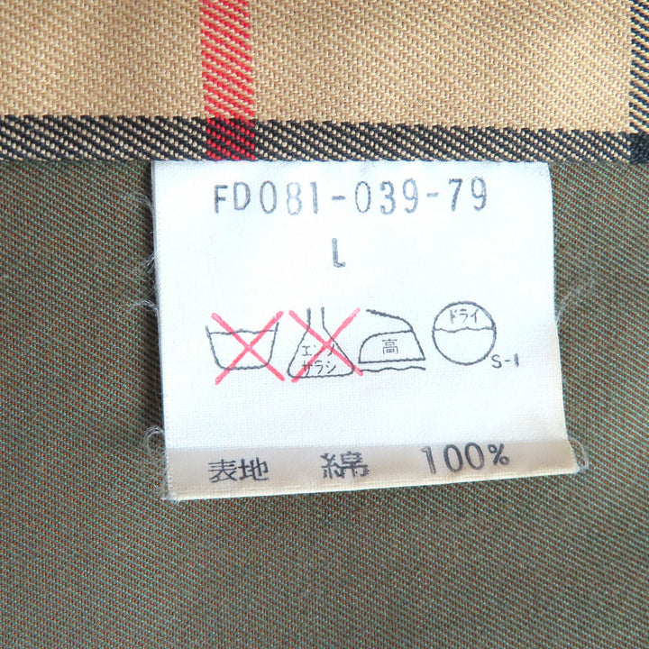 良品△Burberrys バーバリー ヴィンテージ コットン100％ 裏地ノバチェック ベルト付 ロング トレンチコート 玉虫色 カーキ L レディース