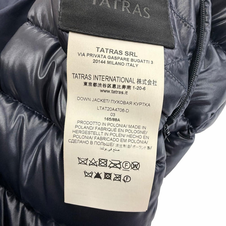 美品☆TATRAS タトラス LTAT20A4706 ISERA リバーシブル ファー・フード付 ZIP UP ダウンコート ネイビー 03 正規品 レディース