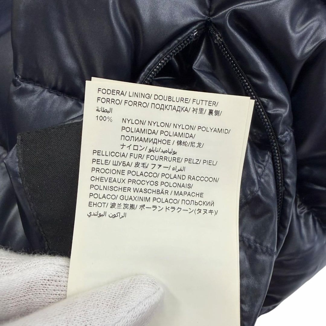 美品☆TATRAS タトラス LTAT20A4706 ISERA リバーシブル ファー・フード付 ZIP UP ダウンコート ネイビー 03 正規品 レディース